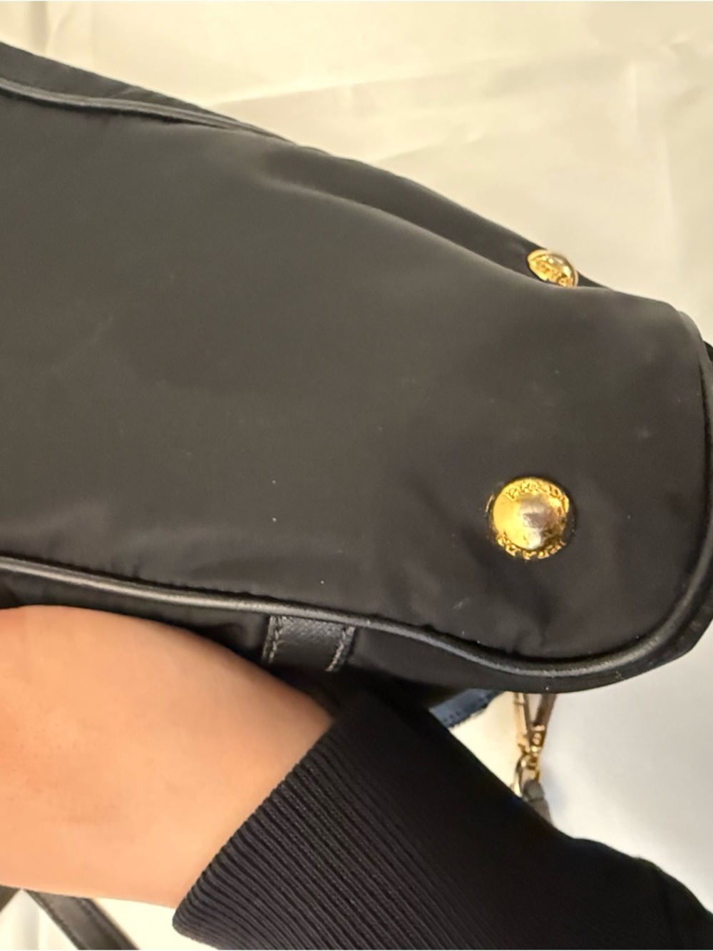 Prada Classic Large Nylon Tote - Black - Fits Laptop - 2-Way Crossbody - Picture 11 of 14